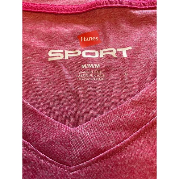 2 Hanes Sport Long Sleeve Pink Womens Shirts Size Medium - Picture 2 of 15